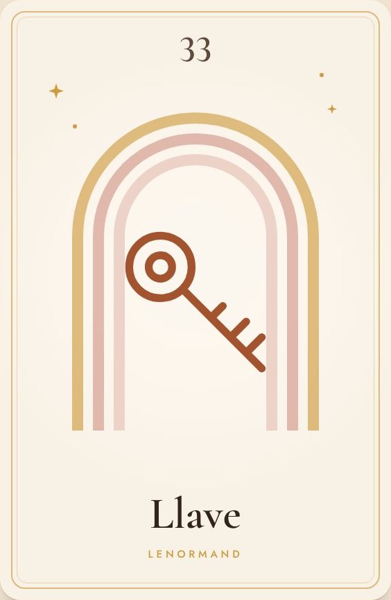 Carta 33 del oráculo Lenormand: Llave