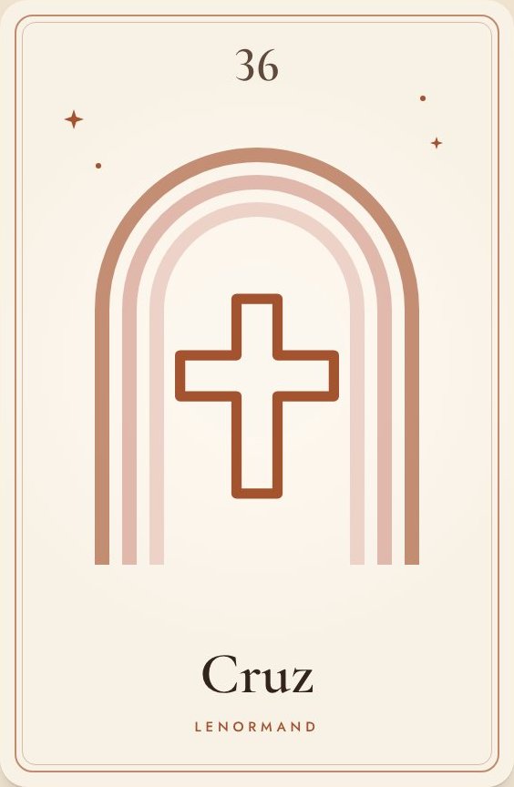 Carta 36 del oráculo Lenormand: Cruz